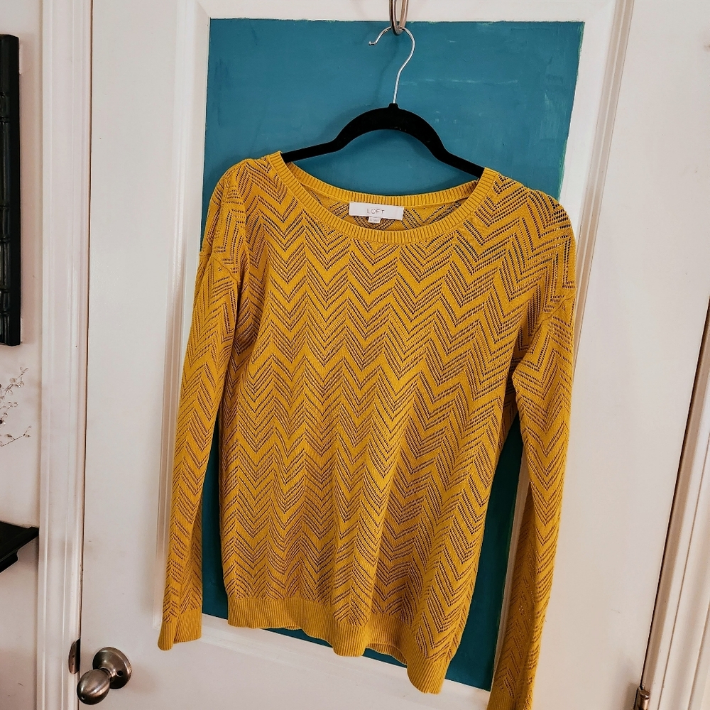 The Loft Mustard Colored Sweater